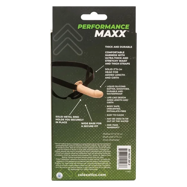 Performance Maxx Realistic Hollow Penis Extension with Harness Brown or Tan — image 12 of 12