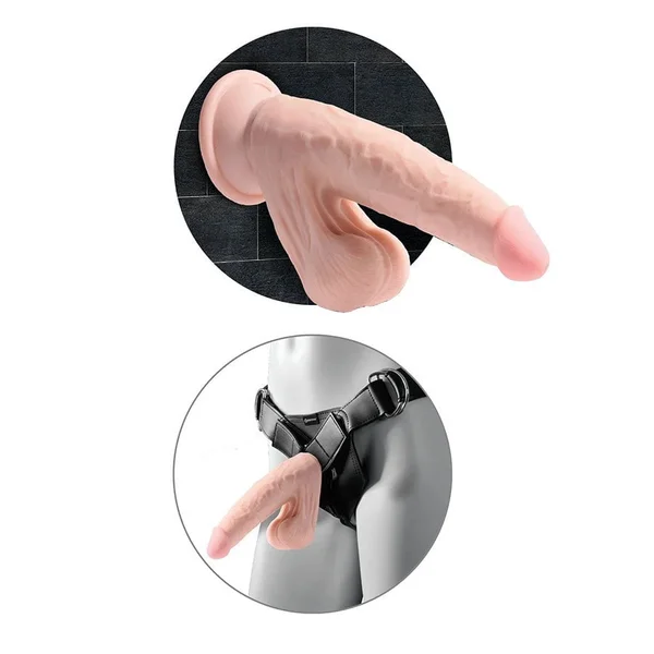 7 Inch Triple Density 3D Hyper Realistic Dildo With Swinging Balls — image 8 of 9