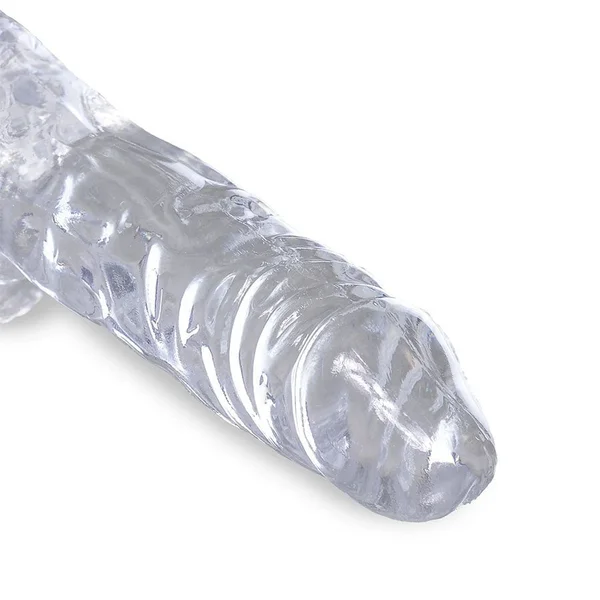 4 Inch King Cock Clear Dildo With Balls and Suction Cup — image 5 of 6
