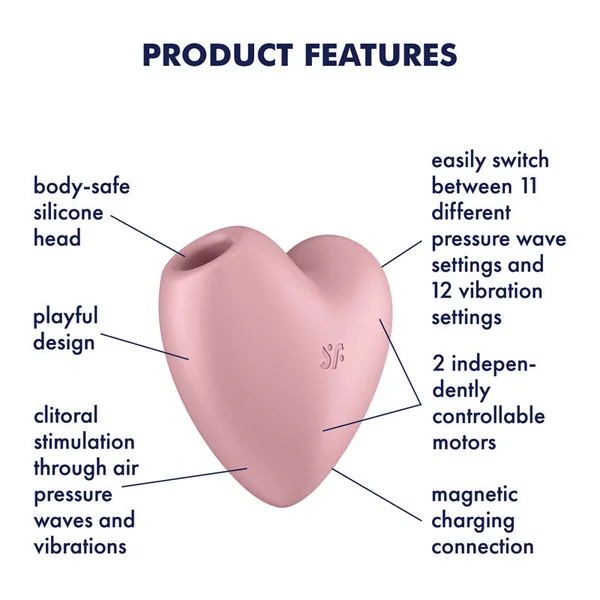 Satisfyer Cutie Heart Air Pulse - Light Red — image 2 of 8