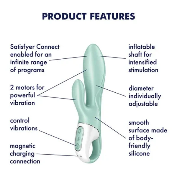 Satisfyer Air Pump Bunny 5 App Control Vibrator Mint — image 3 of 8