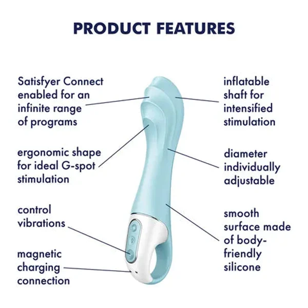 Satisfyer Air Pump Vibrator 5 App Control - Blue — image 2 of 10