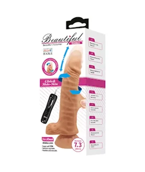 Glide N' Slide Thrusting Dildo - Flesh  - 7.5 Inch — image 8 of 8