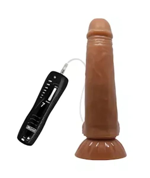 Glide N' Slide Thrusting Dildo - Flesh  - 7.5 Inch — image 4 of 8