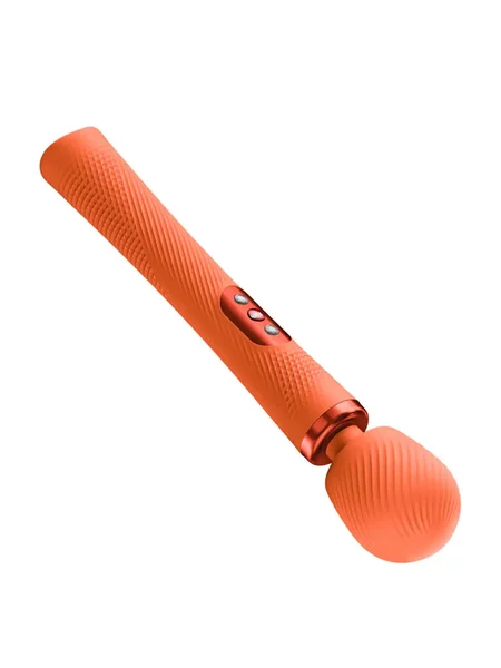 Fun Factory VIM Silicone Rechargeable Vibrating Weighted Rumble Wand - Sunrise Orange — image 19 of 22