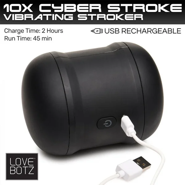 10X Cyber Stroke Discreet Open Ended Vibrating Masturbator — image 9 of 10