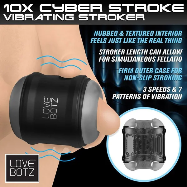 10X Cyber Stroke Discreet Open Ended Vibrating Masturbator — image 8 of 10