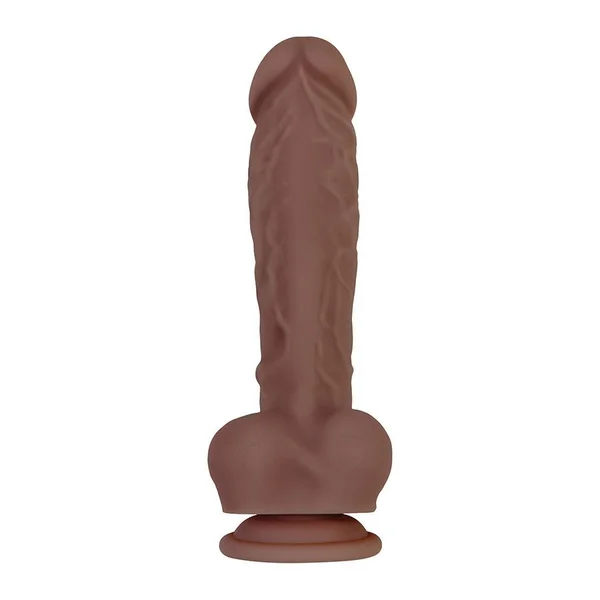 8 Inch Rechargeable Silicone Vibrating Squirting Dildo with Balls — image 6 of 11