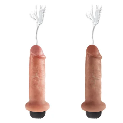 King Cock 6 Inch Squirting Realistic Dildo Tan White