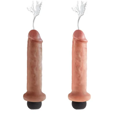 King Cock 7 Inch Squirting Realistic Dildo Tan White