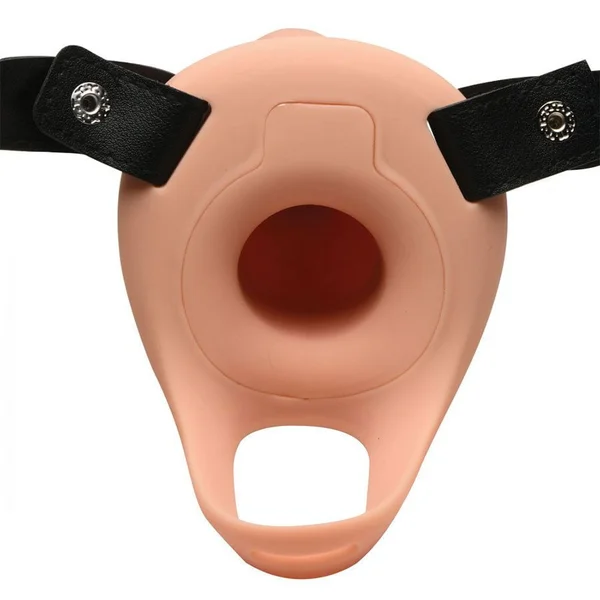 6.3 Inch Realistic Light Skin Silicone Hollow Strap On for Men — image 3 of 6