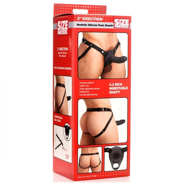 6.3 Inch Realistic Black Silicone Hollow Strap On for Men — image 6 of 6