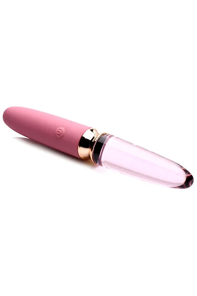 Prisms Erotic Glass Vibra-Glass: 10X Rosé - Dual Ended 7" Silicone/Glass Vibrator — image 7 of 10