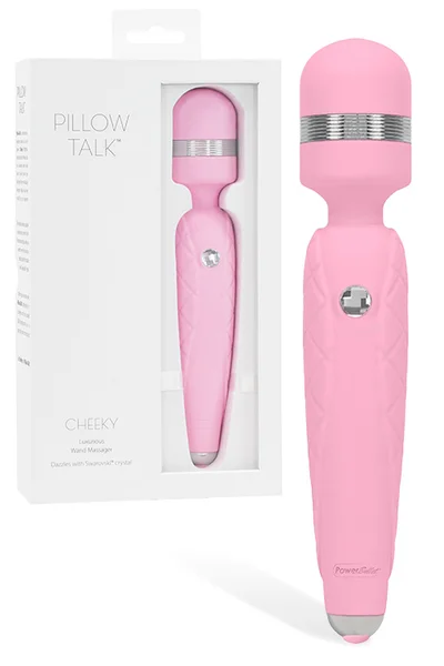 Pillow Talk Cheeky - 8.1" Vibrating Wand Massager with Swarovski Crystal Accent — image 7 of 12