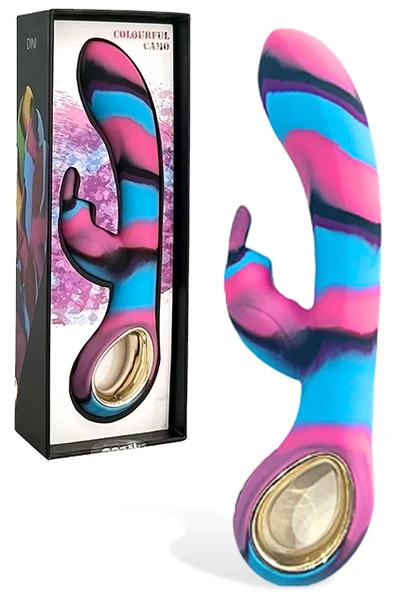 Colourful Camo Dini - 7.1" Heated Rabbit Vibrator — image 7 of 8