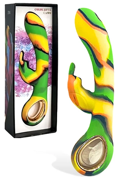 Colourful Camo Dini - 7.1" Heated Rabbit Vibrator — image 5 of 8