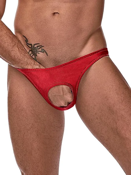 Male Power Red Pouchless Open Front Briefs — image 4 of 4
