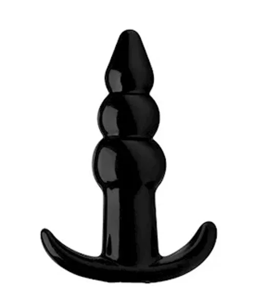 Bubbling Ribbed Anal Plug - 4.3 Inch - Black - 4 Inch — image 2 of 2