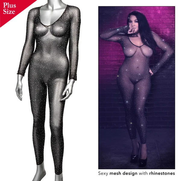Radiance Crotchless Full Body Suit - Queen - Black — image 21 of 23
