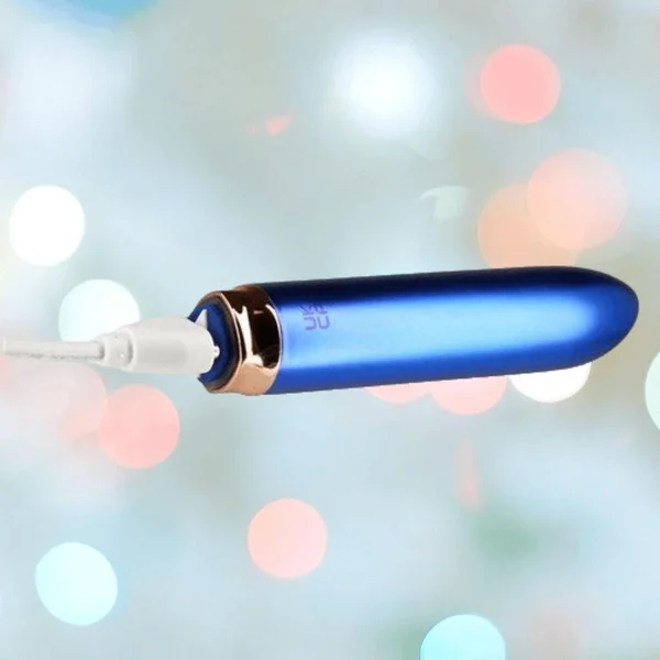 Swan Maximum Rechargeable Waterproof Bullet Vibrator With Silicone Comfy Cuff – Blue — image 12 of 13
