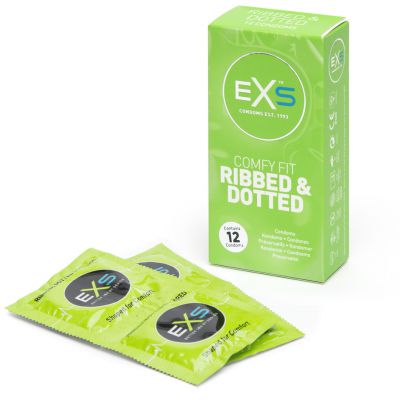 EXS Ribbed Dotted and Flared Condoms 12 Pack