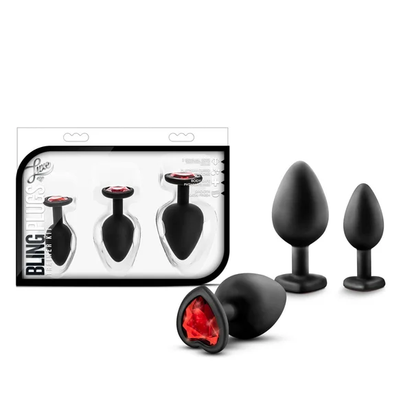 Blush Luxe Black With Red Gems Bling Plugs Training Kit — image 8 of 13