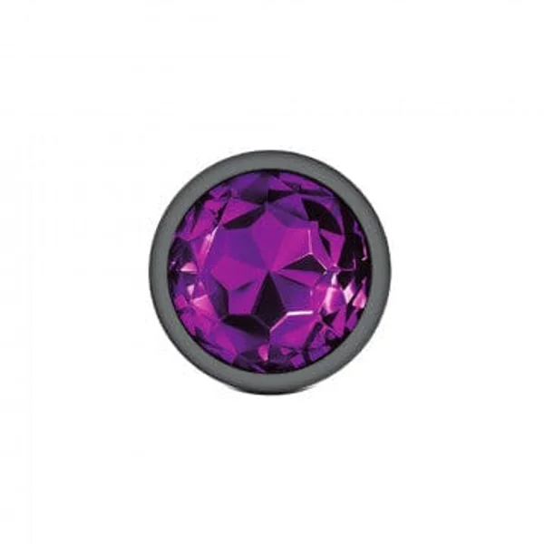 Cheeky Charms Gunmetal Grey Butt Plug with Purple Gem — image 11 of 16