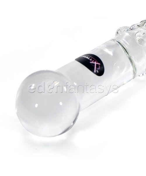 Clear spiral glass dildo with bumps probe