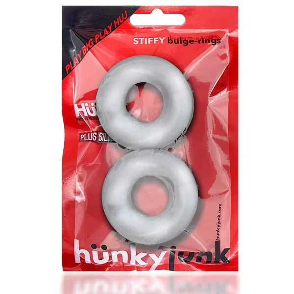 Hunkyjunk Stiffy Bulge Cock Ring Clear Ice 2 Pack — image 20 of 25