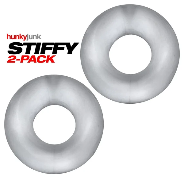 Hunkyjunk Stiffy Bulge Cock Ring Clear Ice 2 Pack — image 22 of 25