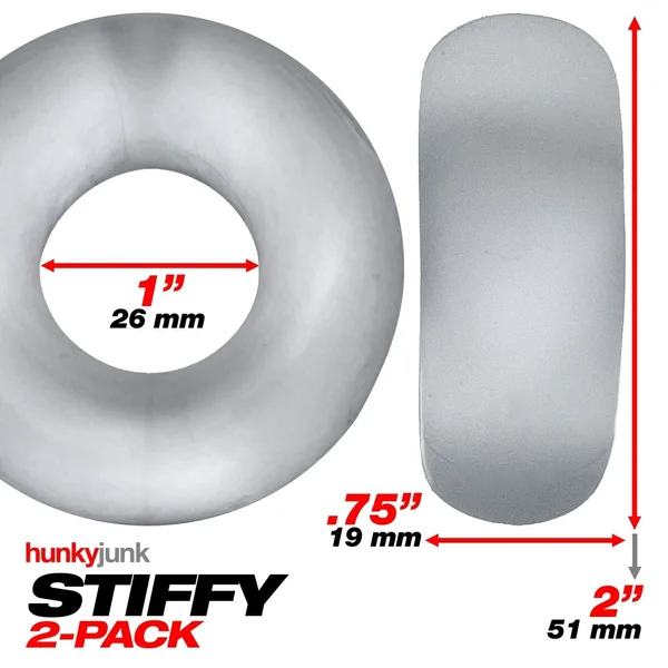 Hunkyjunk Stiffy Bulge Cock Ring Clear Ice 2 Pack — image 23 of 25