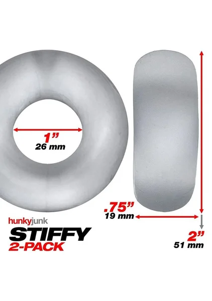 Hunkyjunk Stiffy Bulge Cock Ring Clear Ice 2 Pack — image 18 of 19