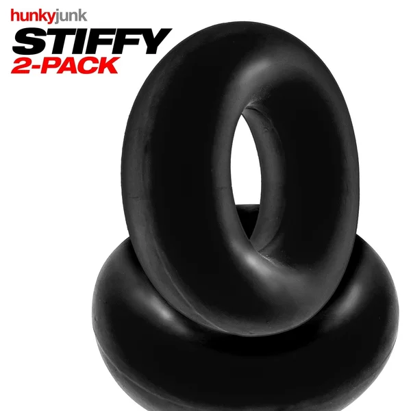 Hunkyjunk Stiffy Bulge Cock Ring Tar Ice 2 Pack — image 16 of 16