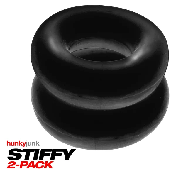 Hunkyjunk Stiffy Bulge Cock Ring Tar Ice 2 Pack — image 13 of 16