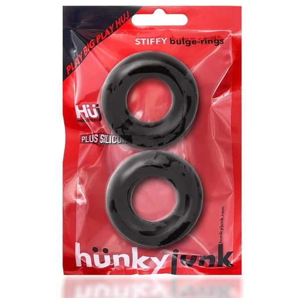 Hunkyjunk Stiffy Bulge Cock Ring Tar Ice 2 Pack — image 12 of 16