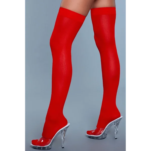 BeWicked Opaque Nylon Red Thigh Highs — image 6 of 20