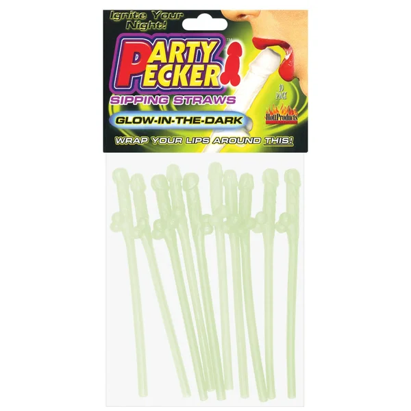 Hott Products Glow in the Dark Party Pecker Sipping Straws — image 3 of 3