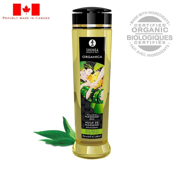 Shunga Erotic Organica Massage Oil Green Tea 8oz — image 3 of 3