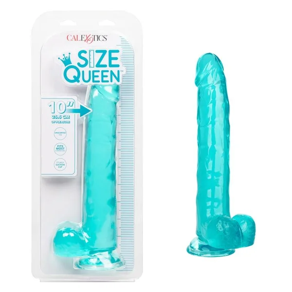 Calexotics Queen 10” Teal Jelly Dildo — image 6 of 10