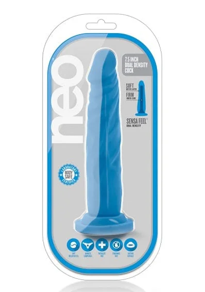 Blush Neo Neon Blue 7.5 Inch Dual Density Cock — image 9 of 14