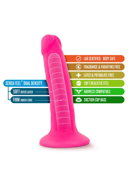 Blush Neo Neon Pink 6 Inch Dual Density Cock — image 19 of 20