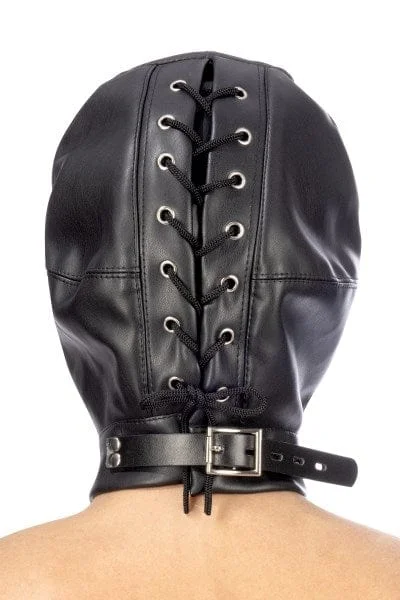 Fetish Tentation BDSM Open Mouth and Eyes Leatherette Hood — image 6 of 6