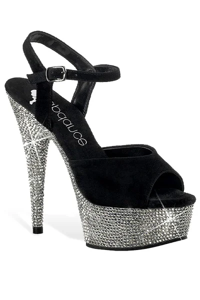 Lapdance Shoes Rhinestone Suede Platform Sandal with Ankle Strap — image 2 of 2