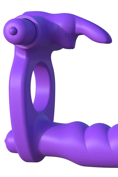 Pipedream Vibrating Double Penetration Silicone Cock Ring with Rabbit Ears — image 10 of 12