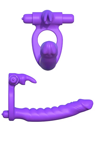 Pipedream Vibrating Double Penetration Silicone Cock Ring with Rabbit Ears — image 11 of 12