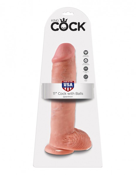 King Cock 11 Inch Suction Cup Cock With Balls
