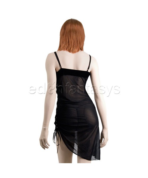 Lace-up velvet chemise