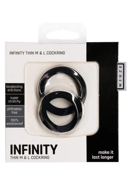 Infinity - Thin - M and L Cockring - Black — image 8 of 9