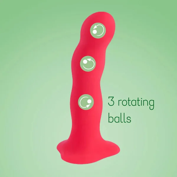 Fun Factory 7 Inch Bouncer Black Silicone Rumbling Dildo with Weighted Balls — image 4 of 4