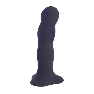 Fun Factory 7 Inch Bouncer Black Silicone Rumbling Dildo with Weighted Balls
